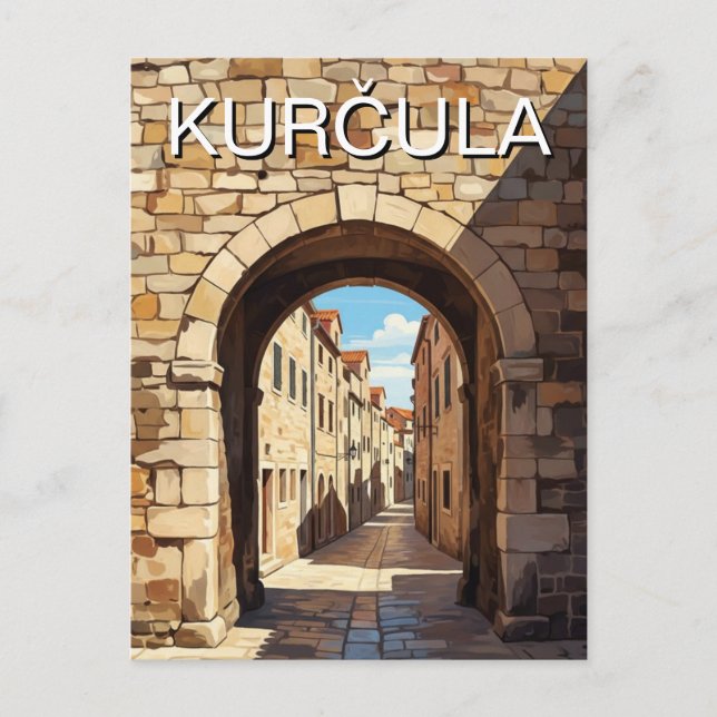 Carte Postale Croatie Korcula Voyage (Devant)