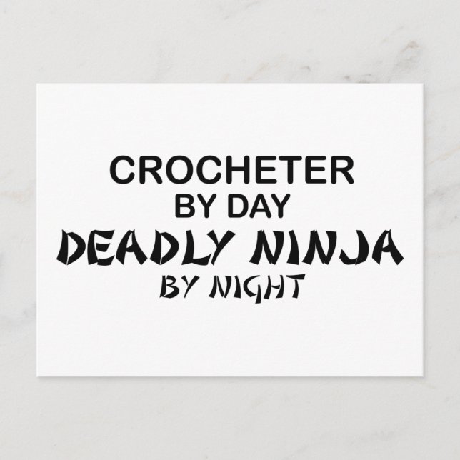 Carte Postale Crocheter Ninja mortel par nuit (Devant)