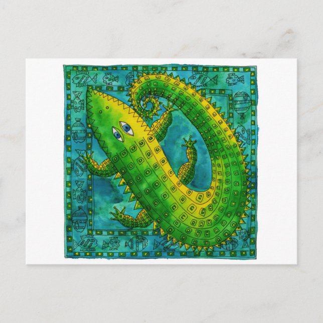 Carte Postale Crocodile à motifs (Devant)