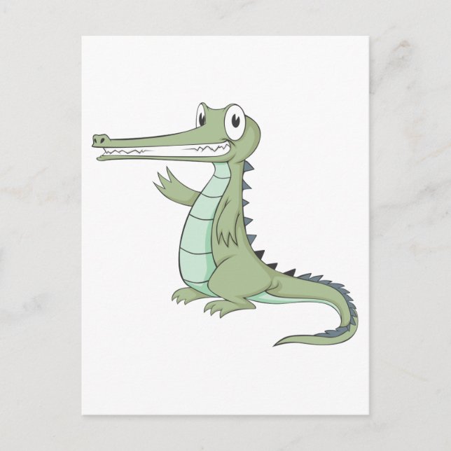 Carte Postale Crocodile gavial joyeux Gharial (Devant)
