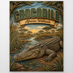 Carte Postale Crocodile Zones Humides Africaines POPCUT
