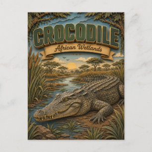 Carte Postale Crocodile Zones Humides Africaines POPCUT