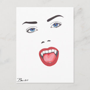 Carte Postale Crocs d'Halloween gothiques Vampire Femme Visage