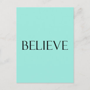 Carte Postale Croire Citations Aqua Blue Inspiration Faith Citat