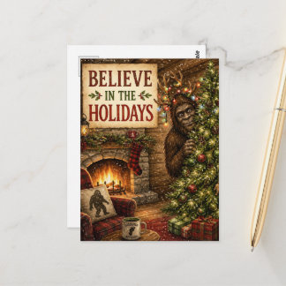 Carte Postale Croire dans les vacances Sasquatch Noël