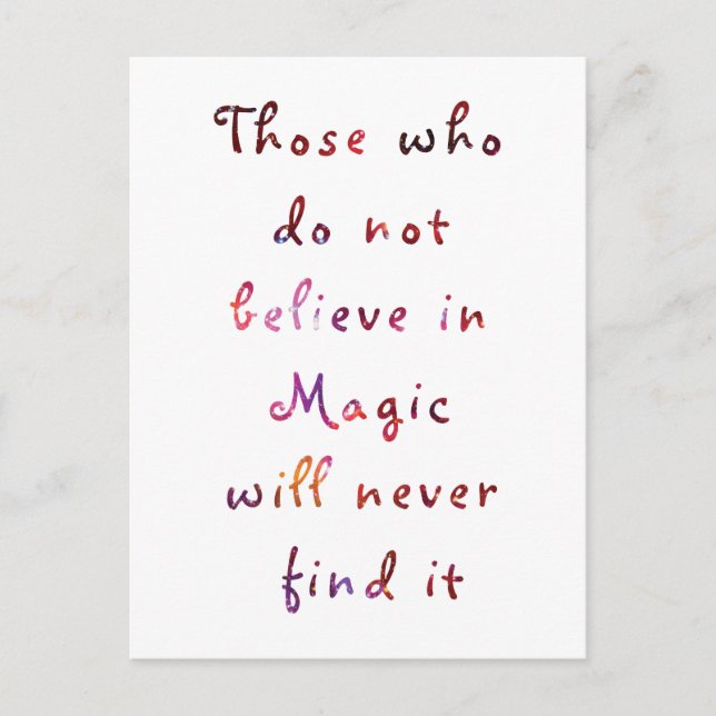 Carte Postale Croire en la magie (Devant)