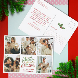 Carte Postale Croire en Noël Famille moderne Collage photo