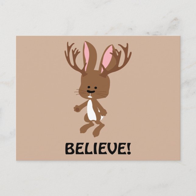 Carte Postale Crois ! Cute Jackalope (Devant)
