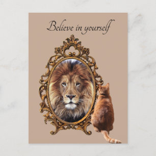 Carte Postale Crois En Toi-Même   Lion Vintage Inspiration