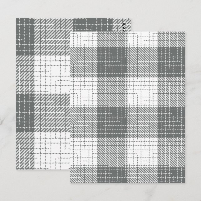 Carte Postale Croisé à carreaux gris et blancs  (Devant / Derrière)