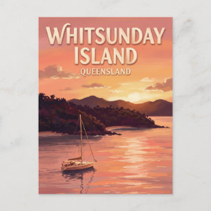 Carte Postale Croisière au coucher du soleil sur l'île de Whitsu