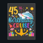 Carte Postale Croisière d'anniversaire 45 ans Fête d'anniversair<br><div class="desc">Carte postale classique de collection cadeau design drôle pour les 45 ans Fête d'anniversaire Croisière.</div>