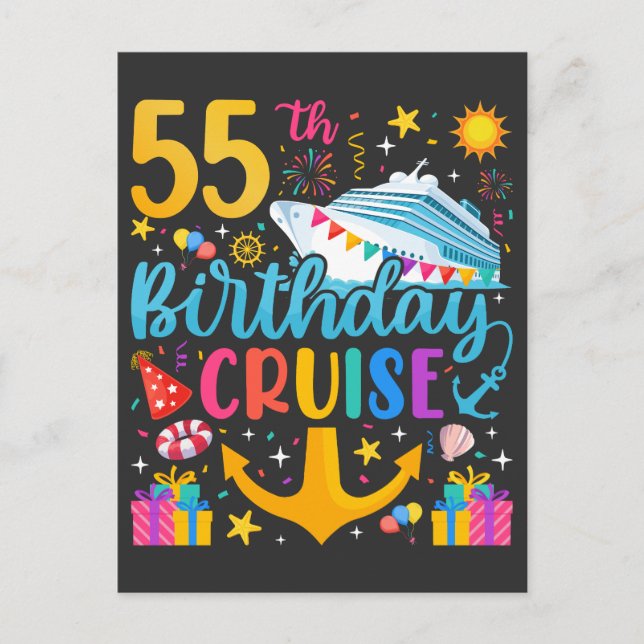 Carte Postale Croisière d'anniversaire 55 ans Fête d'anniversair (Devant)