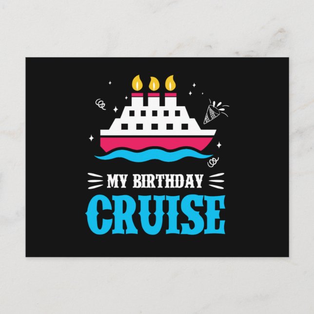 Carte Postale Croisière d'anniversaire Croisière Bateau de crois (Devant)