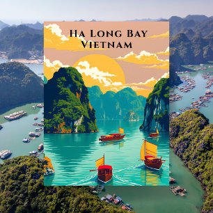 Carte Postale Croisière dans la baie d'Ha Long au Vietnam