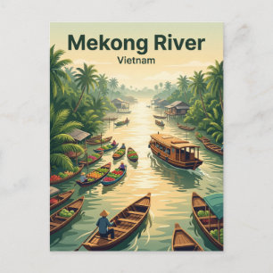 Carte Postale Croisière dans le delta du Mékong Vietnam