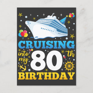 Carte Postale Croisière Dans Ma fête d'anniversaire de 80 ans