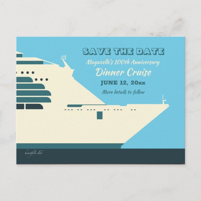 Carte Postale Croisière de dîner d'annonce de réservation de la  (Devant)