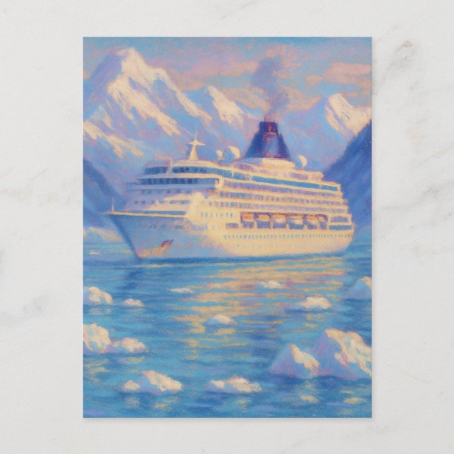Carte Postale Croisière de glace - Style de peinture pastel (Devant)