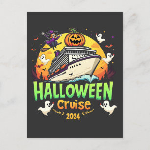 Carte Postale Croisière d'Halloween 2024 Voyage Éffrayant en fam