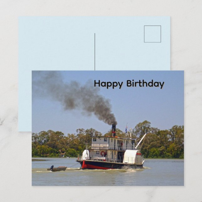 Carte Postale Croisière en bateau à aubes sur la rivière Murray  (Devant / Derrière)