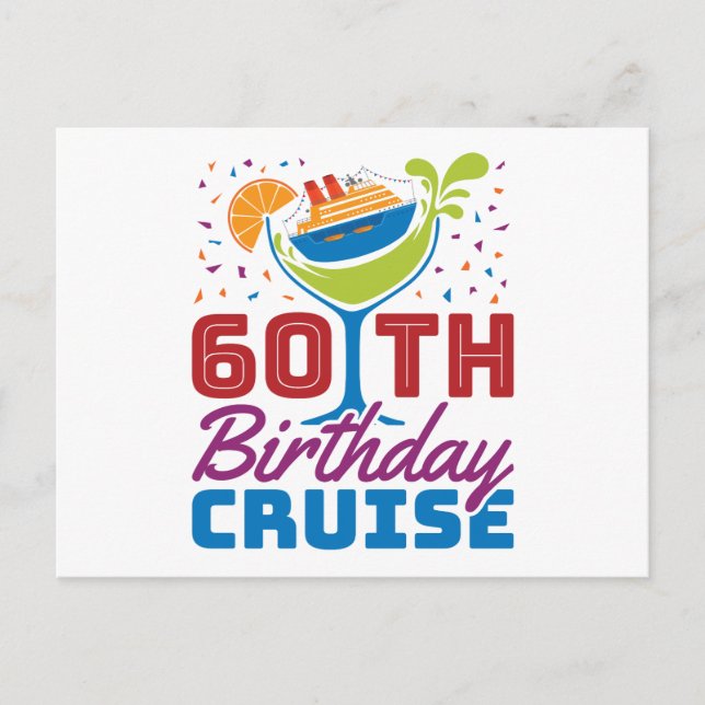 Carte Postale Croisière pour 60e anniversaire Croisière de 60 an (Devant)