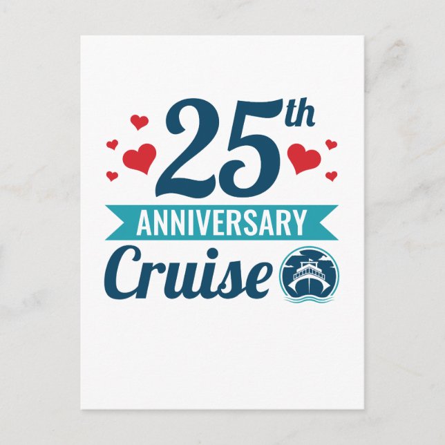 Carte Postale Croisière pour les 25 ans de mariage (Devant)