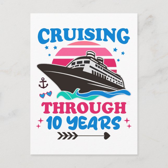 Carte Postale Croisière Sur 10 Ans Mariage (Devant)