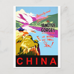 Carte Postale Croisière sur le fleuve Yangtze, Chine, voyage vin