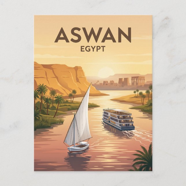 Carte Postale Croisière sur le Nil à Assouan Égypte (Devant)