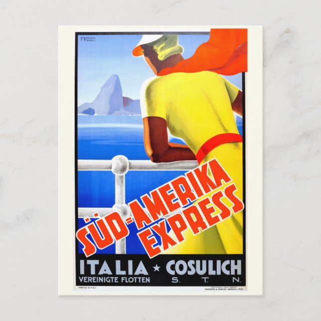 Carte Postale Croisière Vintage Italie Tourisme Voyage (Devant)