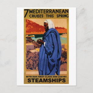 Carte Postale Croisières méditerranéennes avec bateau à vapeur O
