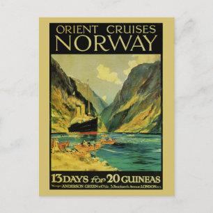 Carte Postale Croisières vintages Grande-Bretagne Norvège