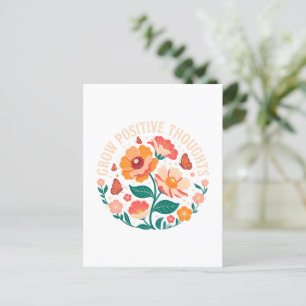 Carte Postale Croissance des pensées positives - Floral inspiran