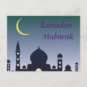 Carte Postale Croissant Islamique Ramadan Karim Jeûne Mosquée