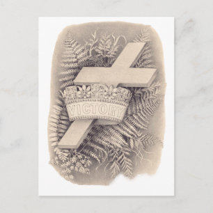 Carte Postale Croix avec couronne et victoire