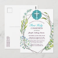 Croix Bleue Printemps Floral Première Communion Sa
