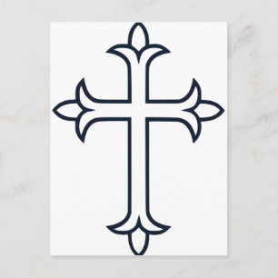Carte Postale Croix Chrétienne Classique Art Minimaliste Fin
