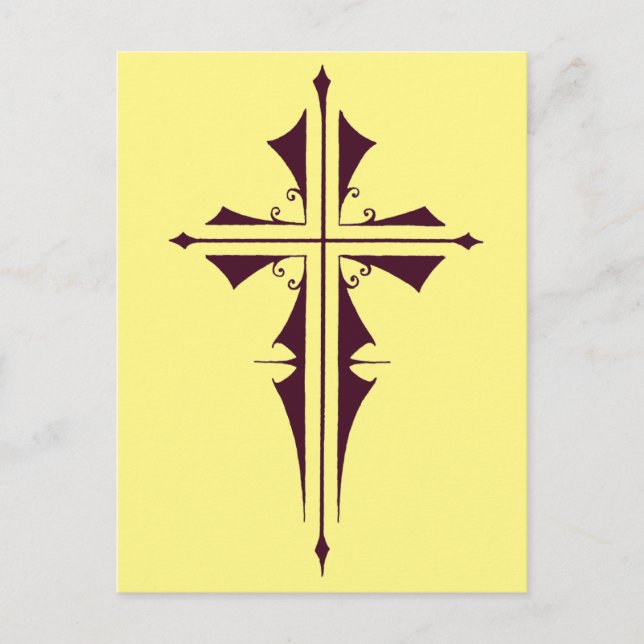 Carte Postale Croix chrétienne d'art pourpre royal (Devant)