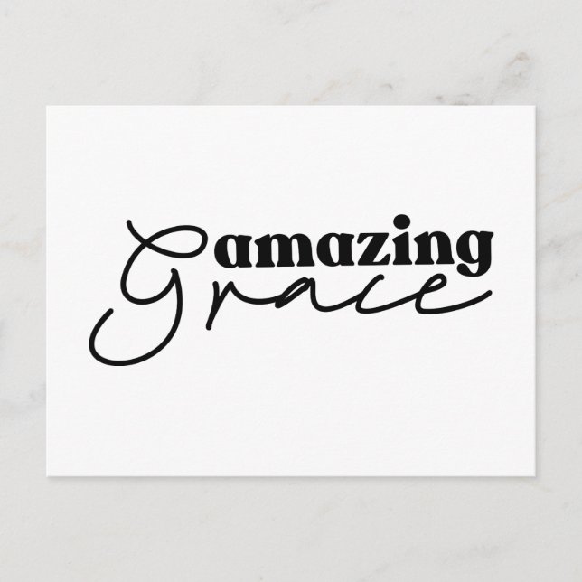 Carte Postale Croix chrétienne de l'amour | Noir moderne et blan (Devant)