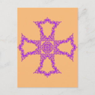 Carte Postale Croix chrétienne rose Art moderne et esthétique