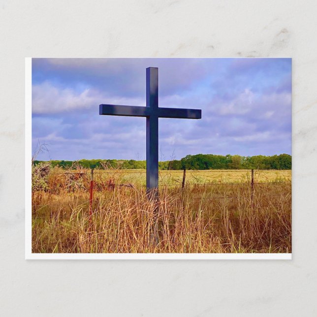 Carte Postale Croix dans la campagne Notecard (Devant)