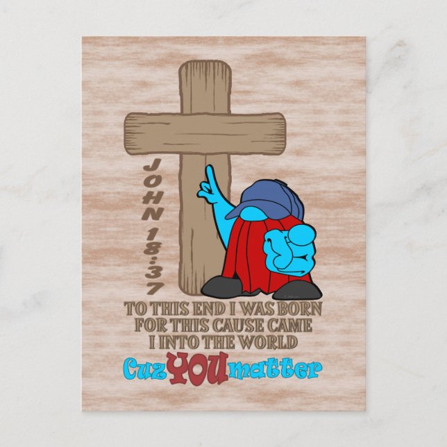 Carte Postale Croix de Christ Rufus Mots Inspirationnels (Devant)