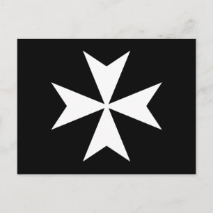 Carte Postale Croix de Malte blanche
