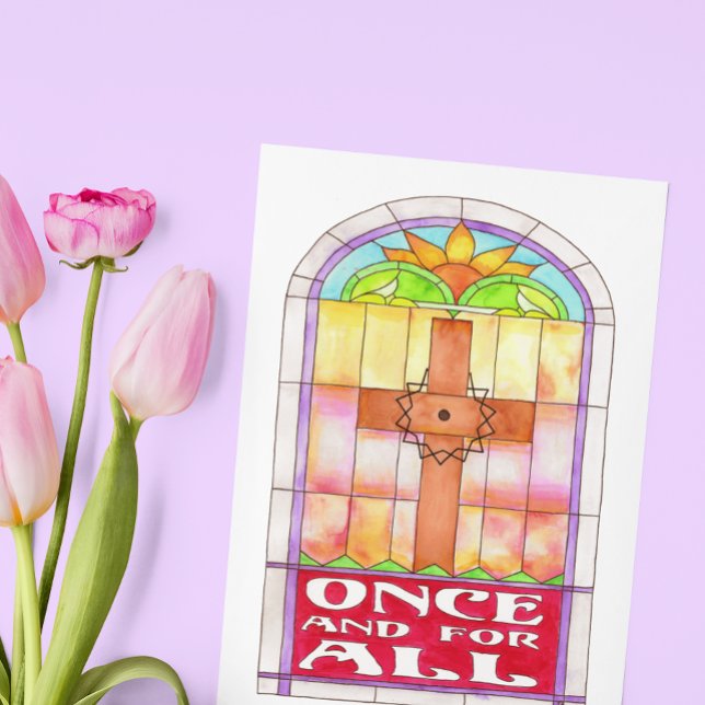 Carte Postale Croix de verre tendue une fois pour toutes (Créateur téléchargé)