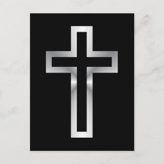 Carte Postale Croix en or bleu noir ou en argent