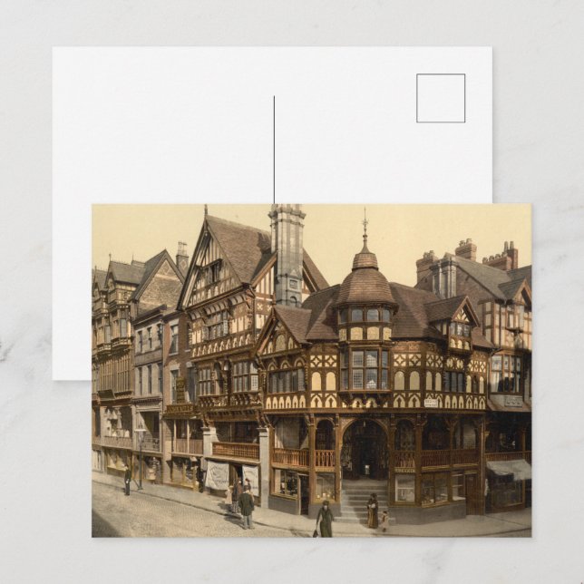 Carte Postale Croix et lignes, Chester, Cheshire, Angleterre (Devant / Derrière)