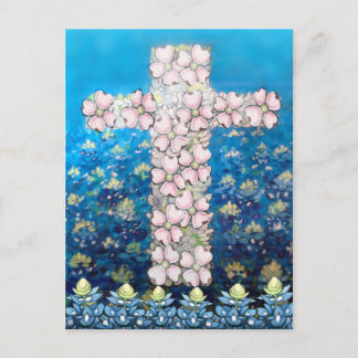 Carte Postale Croix florale