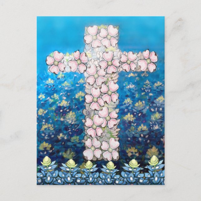 Carte Postale Croix florale (Devant)