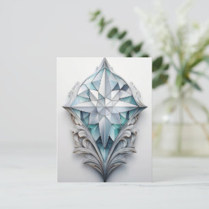 Carte Postale Croix géométrique bleue